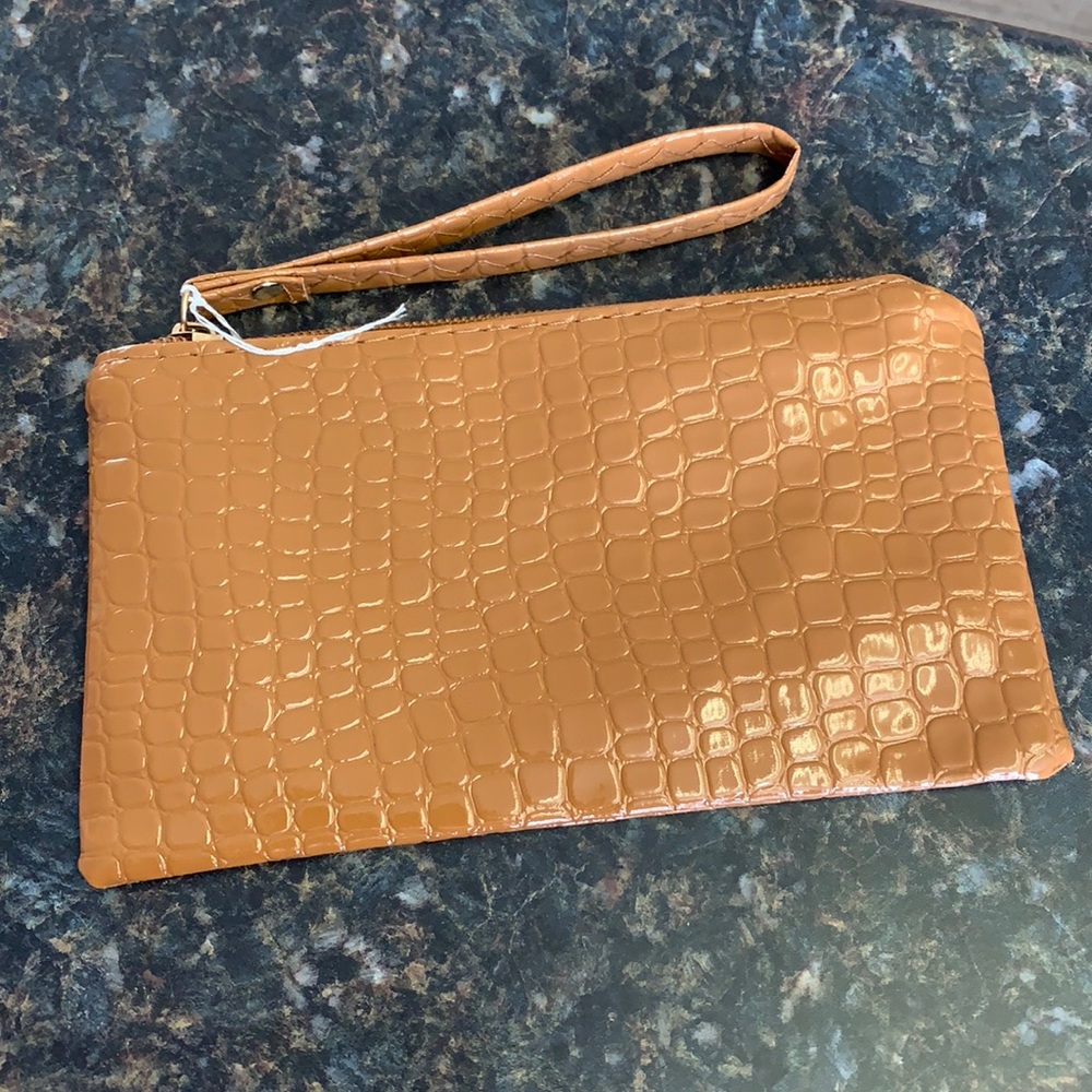 Brand new Brown snake skin pattern Wristlet